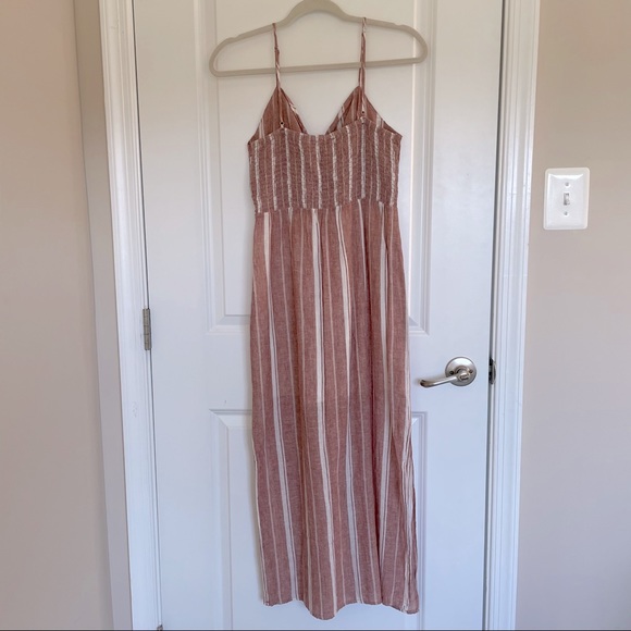 FOREVER 21 Striped Print Maxi Dress Tie Front - Picture 2 of 8